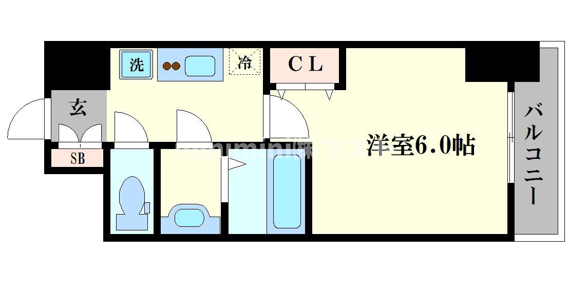 大阪市浪速区桜川４丁目の賃貸マンションの間取り
