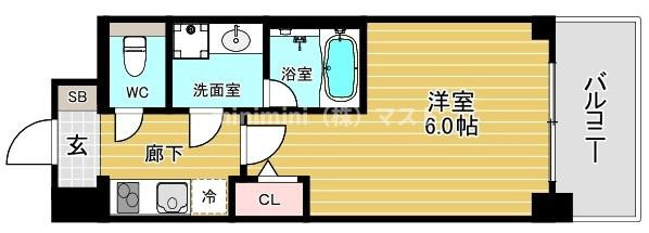 大阪市浪速区桜川２丁目の賃貸マンションの間取り