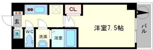 大阪市浪速区元町２丁目の賃貸マンションの間取り