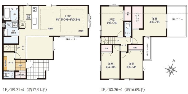 八王子市北野台31期 新築戸建ての間取り