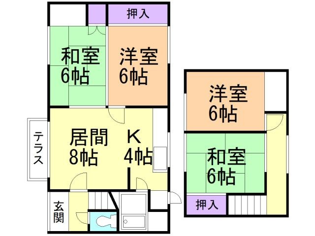 室蘭市日の出町3丁目7-32戸建の間取り