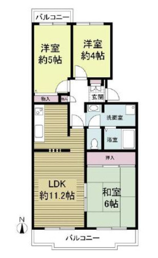 芦屋市大東町の賃貸マンションの間取り