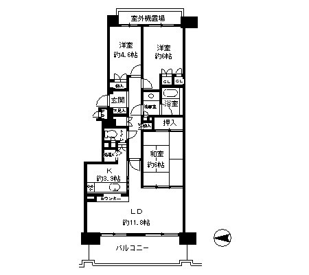 パークハイム神戸熊内町の間取り