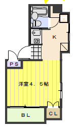 神戸市中央区花隈町の賃貸マンションの間取り