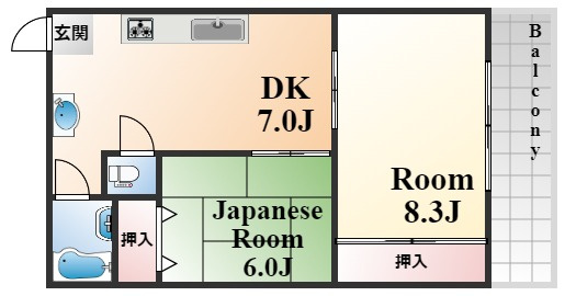辻川マンションの間取り