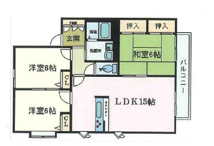 芦屋市東山町のアパートの間取り