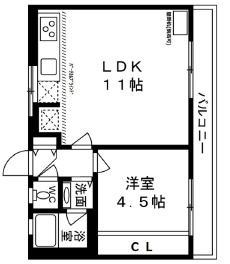 神戸市東灘区住吉宮町４丁目の賃貸マンションの間取り