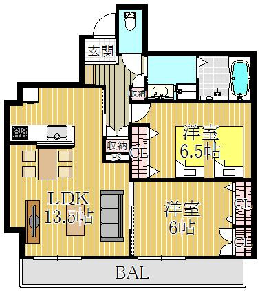 LaLaBrezza芦屋翠ヶ丘の間取り