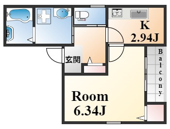 神戸市東灘区深江本町２丁目のアパートの間取り