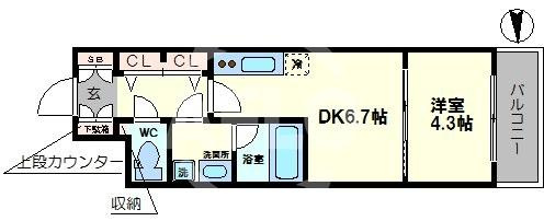 レオンコンフォート難波南の間取り|レオンコンフォート難波南　間取り