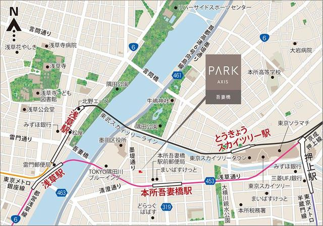 パークアクシス吾妻橋の地図