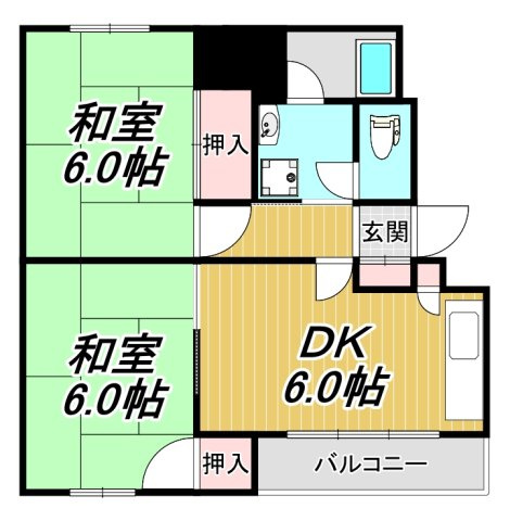 岩崎ハイツB棟の間取り