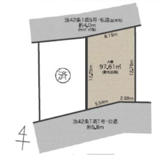 目黒区下目黒　新築戸建の区画図