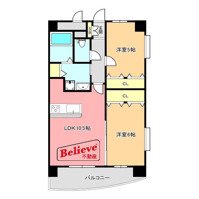 Ｅ．ＰＯＰＵＬＡＲ　Ⅱの間取り|使い勝手の良い間取りです♪