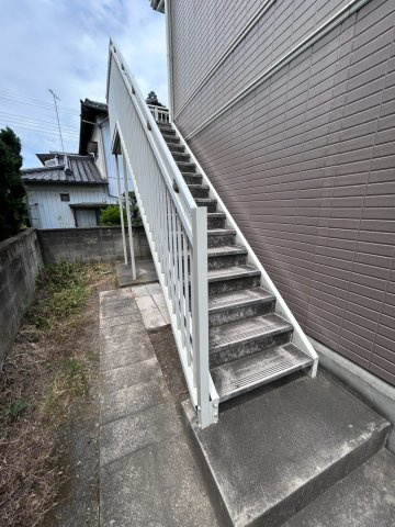 足利市　1棟アパートのバルコニー