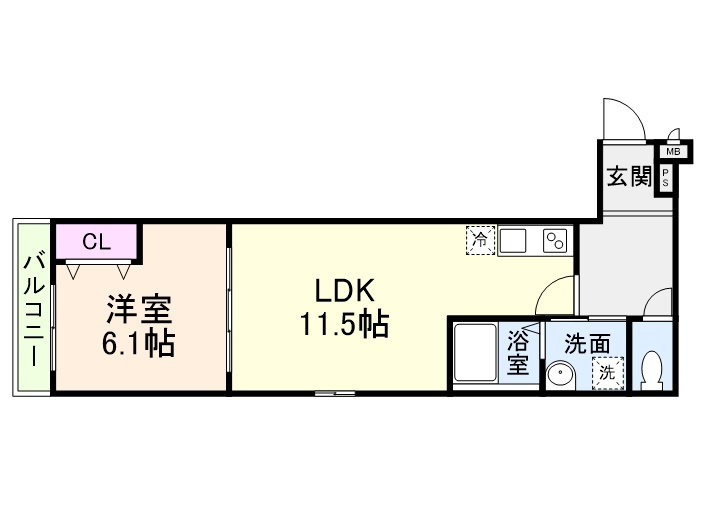 フジパレス喜連瓜破Ⅴ番館の間取り