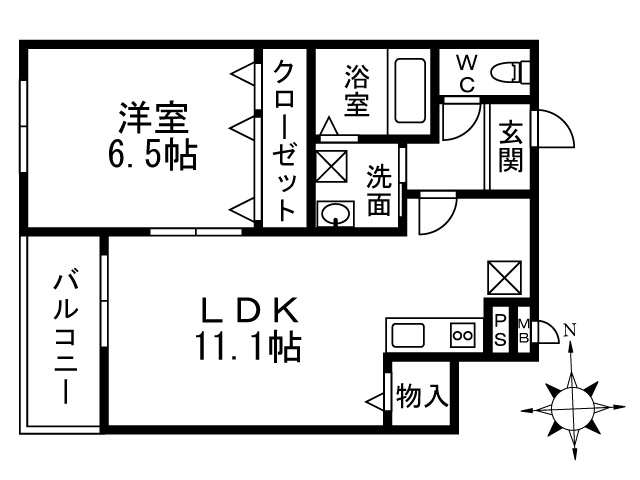 フェリーチェ弓削の間取り