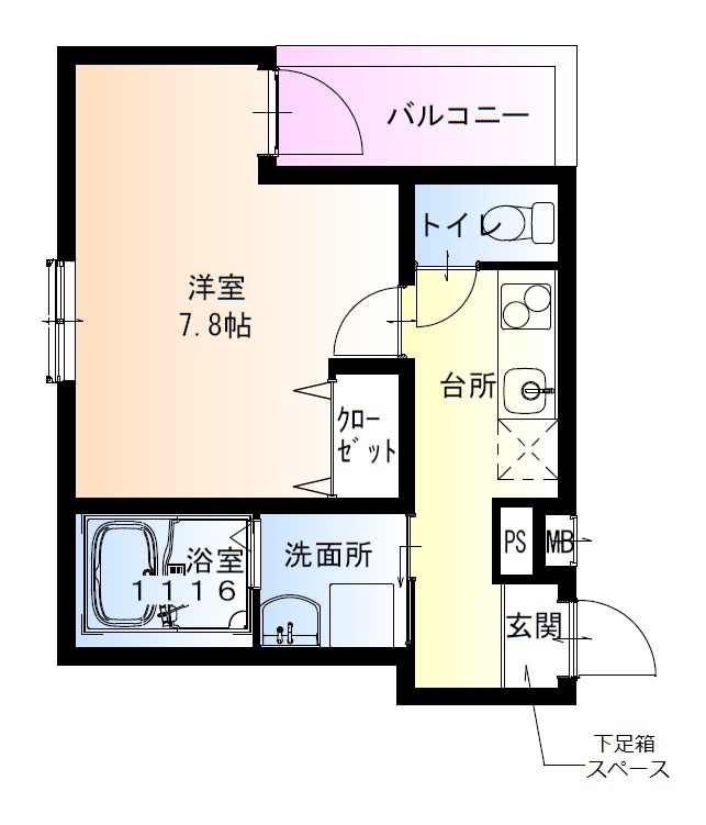 フジパレス長原駅西Ⅵ番館の間取り