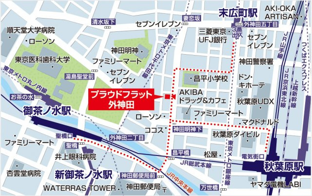 プラウドフラット外神田の地図