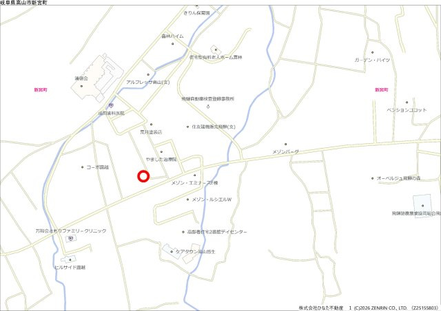 2026/8/5新規　賃貸　高山市新宮町　6.5万の地図