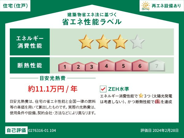 パレス　アルカディアの省エネ性能ラベル