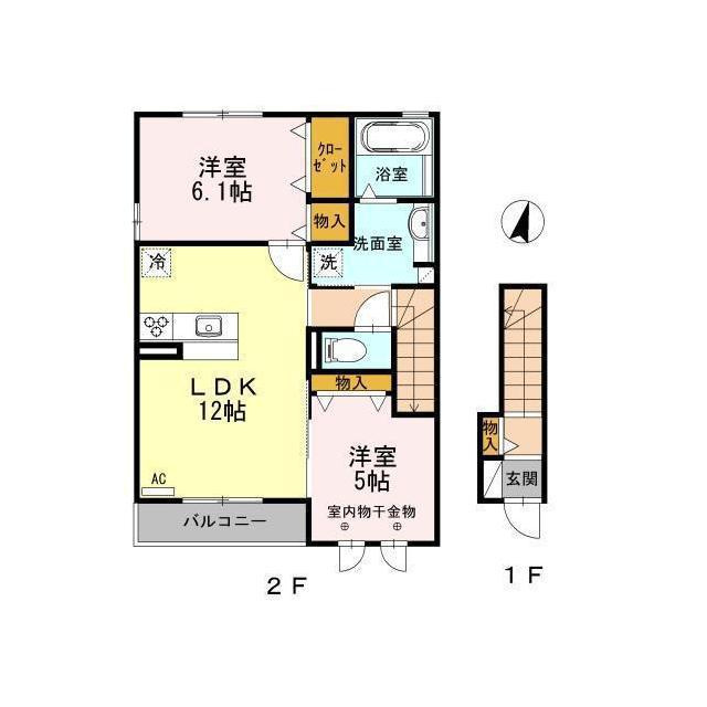 岐阜市北一色７丁目のアパートの間取り