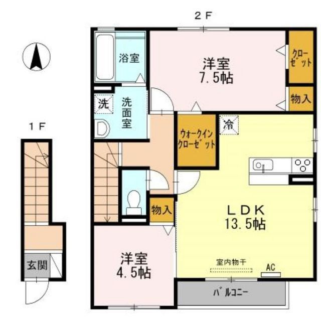羽島郡笠松町円城寺のアパートの間取り