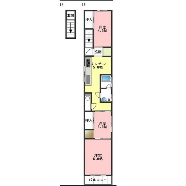 岐阜市香蘭２丁目の一戸建ての間取り