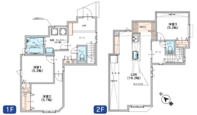 【横浜市南区六ツ川2丁目63-18新築戸建て】★仲介手数料無料★（六つ川西小学校・六ツ川中学校）の間取り