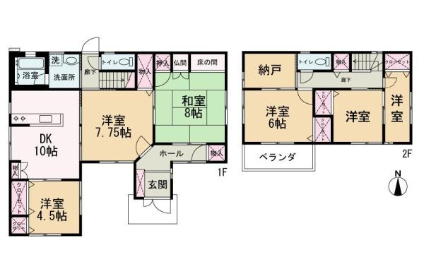 和歌山市中之島　中古戸建の間取り