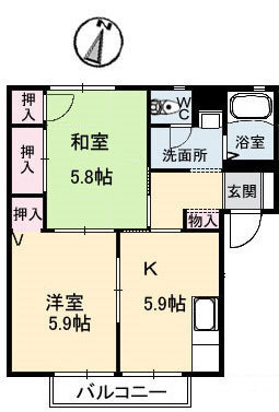 【間取り】 | ハイツ丸山C棟 | 間取り