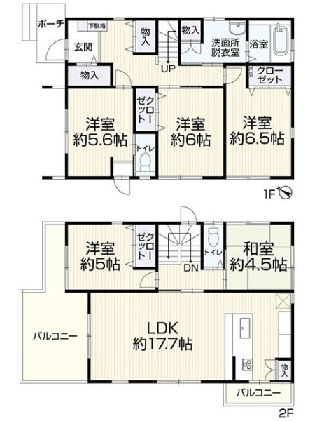 交野市 梅が枝　中古 一戸建ての間取り