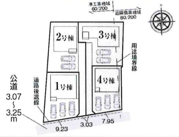 蒲郡第55形原町　全4棟・2号棟の区画図