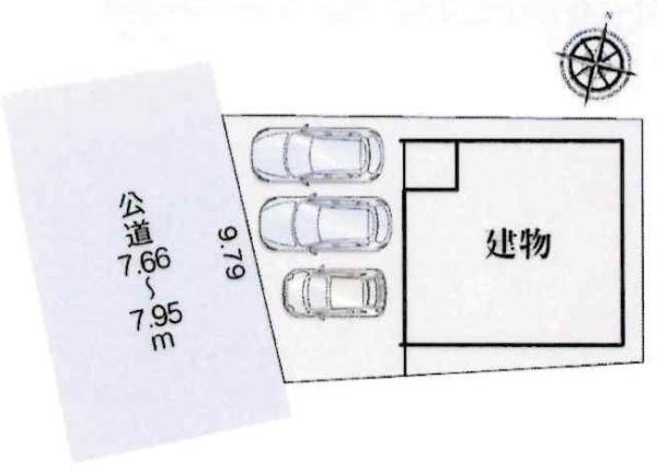 豊田市平山町　全1棟・1号棟の区画図