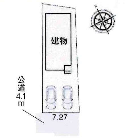 豊川市大崎町第1期　全1棟・1号棟の区画図