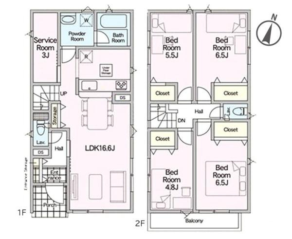 藤沢市城南２丁目の新築一戸建の間取り
