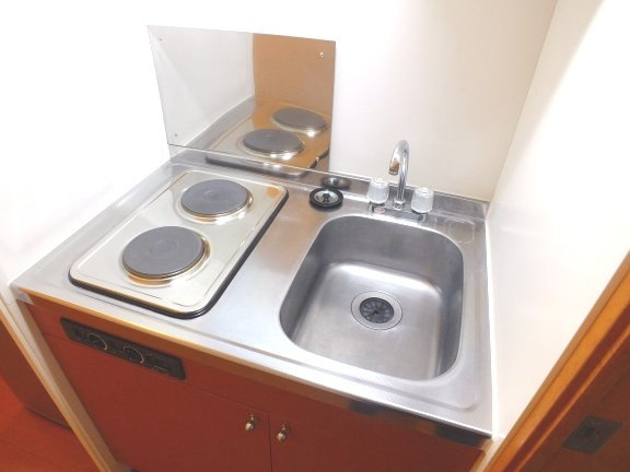 レオパレスワンダーランドのキッチン|2口電気コンロ