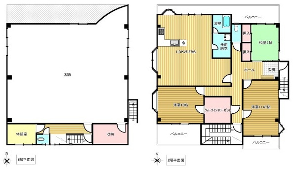 市野町店舗の間取り