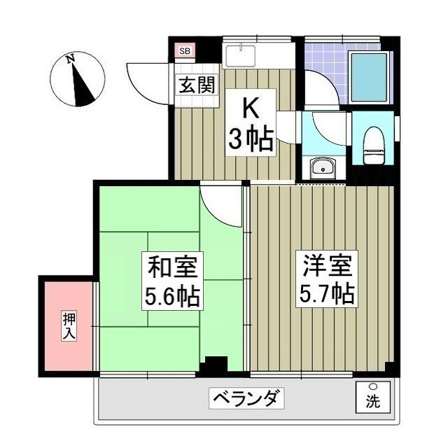 関コーポの間取り