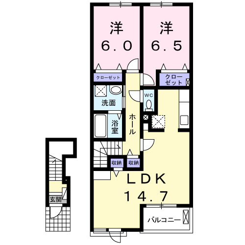 【間取り】 | リヤン　ド　ファミーユ