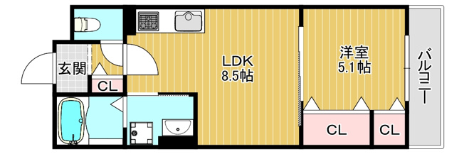 【間取り】 | ピレーネ赤川