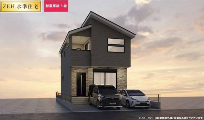 売新築戸建　静岡市駿河区小鹿１丁目の外観パース|外観パース