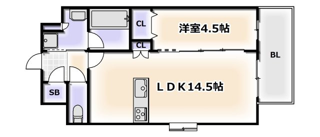 【間取り】 | スプランディッド難波キャトル