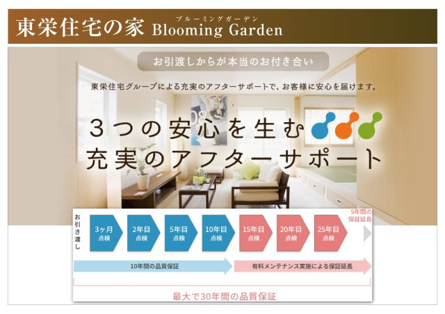 ブルーミングガーデン　江南市飛高町栄　全1区画分譲のその他|東栄住宅ではお引渡し後、最大7回まで無料定期点検を実施しています。