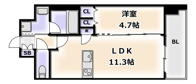 【間取り】 | スプランディッド難波キャトル