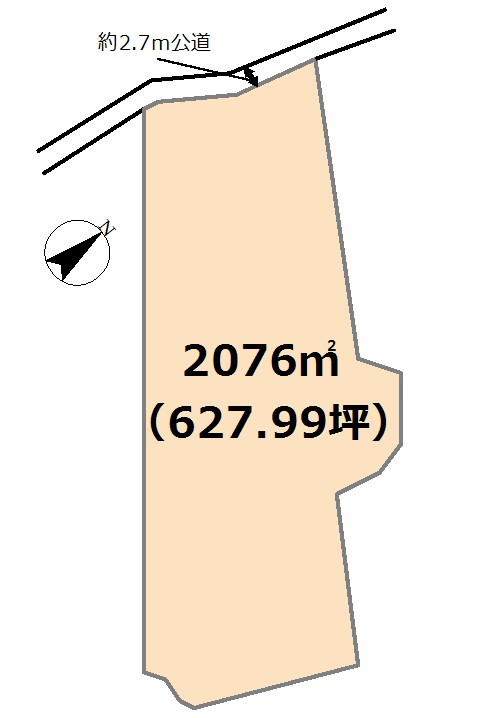東松山市市ノ川326-1畑　627坪の土地図