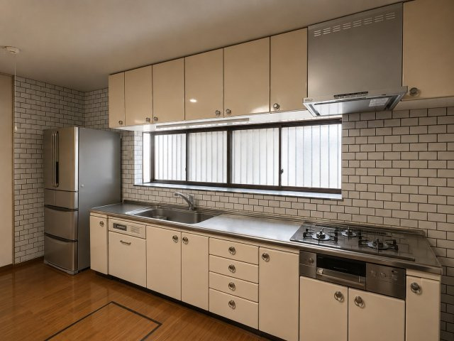 津福本町戸建のキッチン|家財等を消去したCG加工画像です