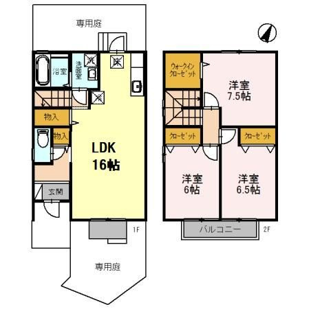 朝山タウンハウス　A棟の間取り