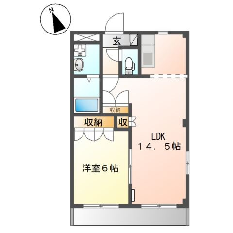 ハイツももの里　　　刈谷市近郊の賃貸はクラスホーム刈谷店の間取り