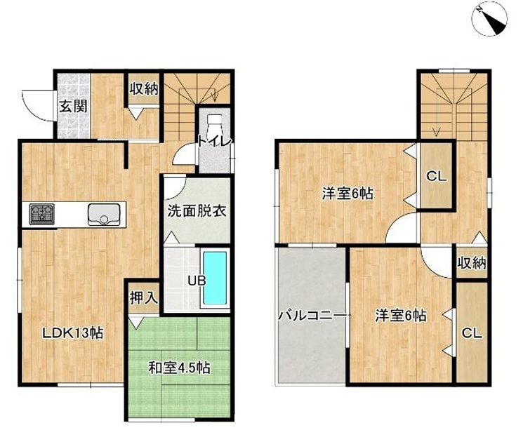 大蔵谷駅徒歩5分　朝霧町1丁目　中古戸建の間取り